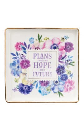 Tray Glass Trinket Pastel Floral thumbnail 1
