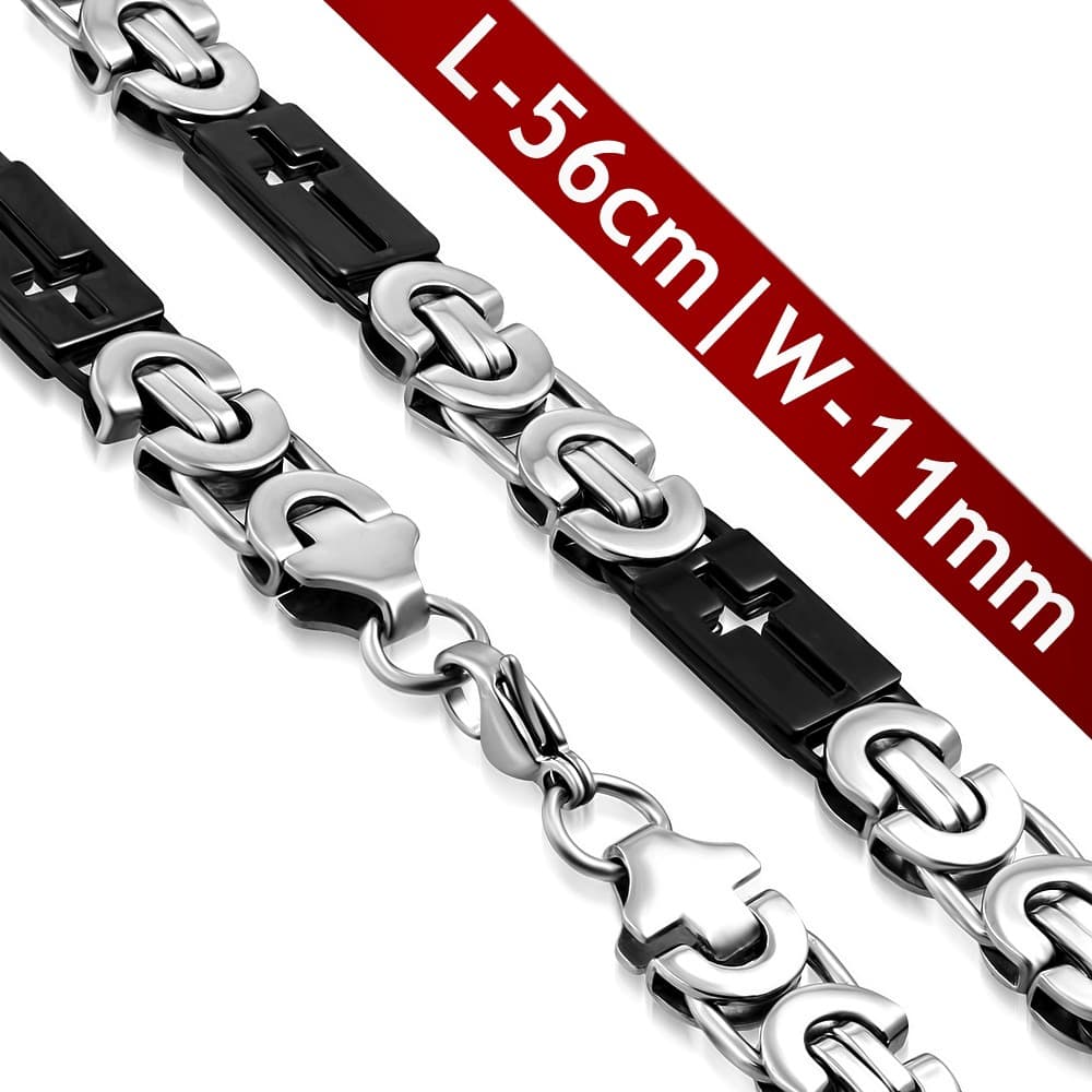 ST Lobster Claw Clasp Cross Tag Link Chain - 1