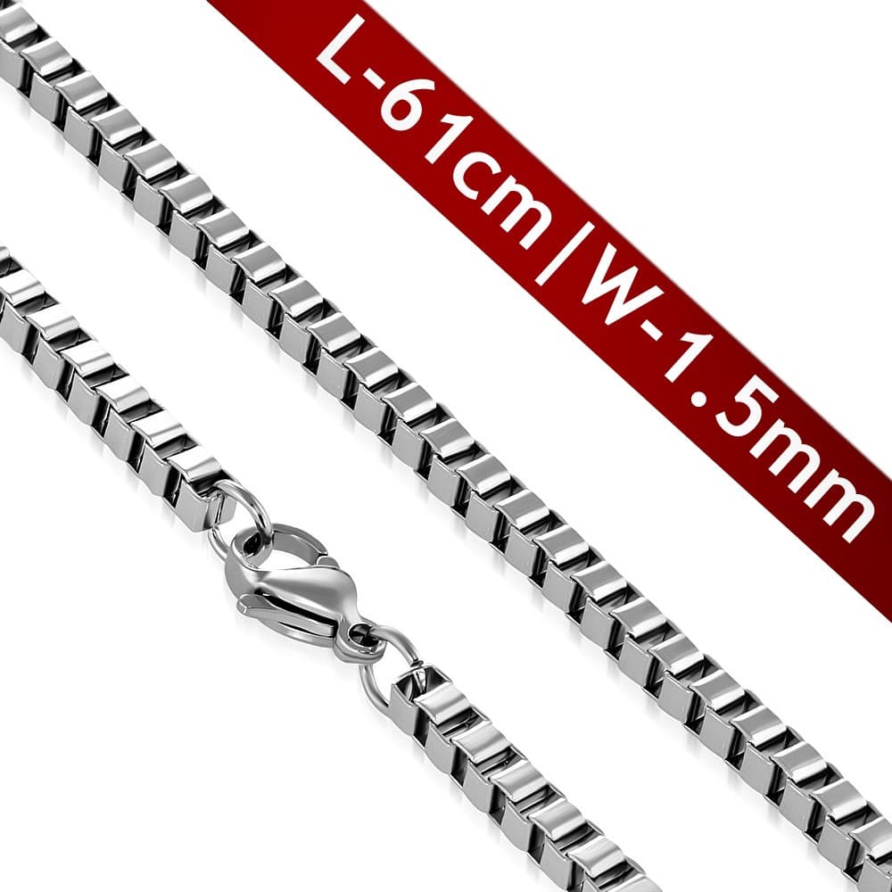 CNE133 L-62cm W-1.5mm ST Lobster Claw Clasp Veneti - 1