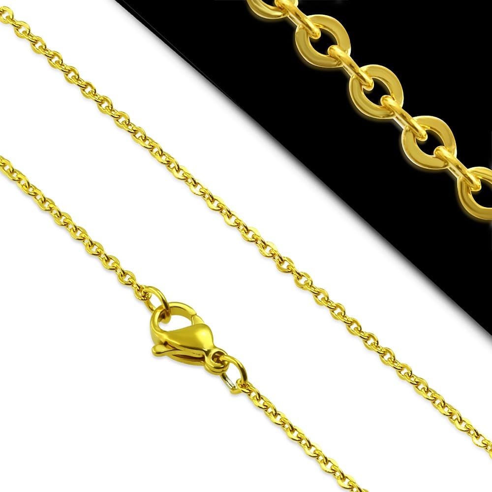 NCB563 L-45cm W-1.5mm Gold Plated ST Lobster Claw - 1