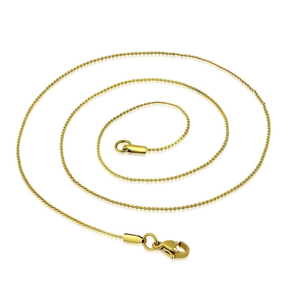 Gold Plated ST Lobster Claw Clasp Spiral Link Chain - 2