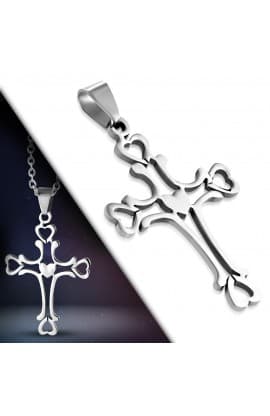 ST Open Love Heart Cross Pendant thumbnail 1