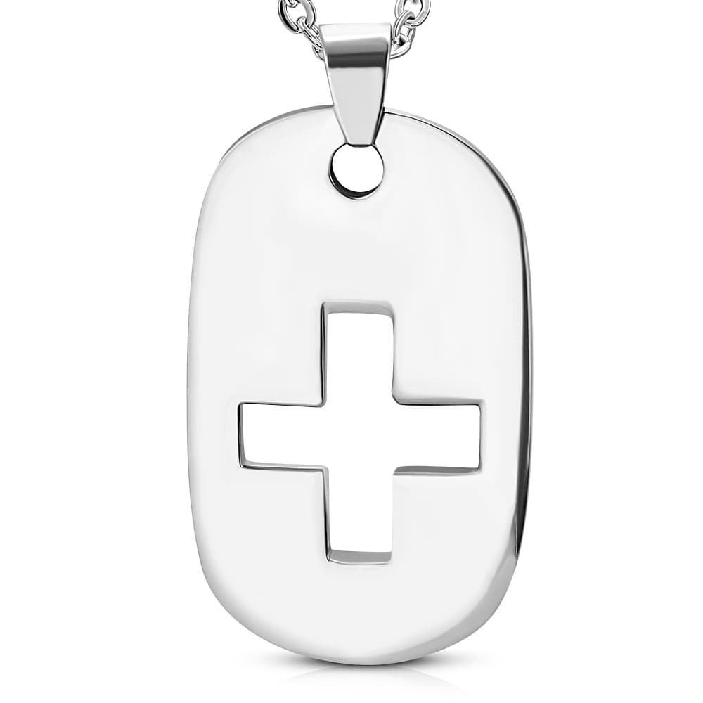 ST Cross Tag Charm Pendant - 2