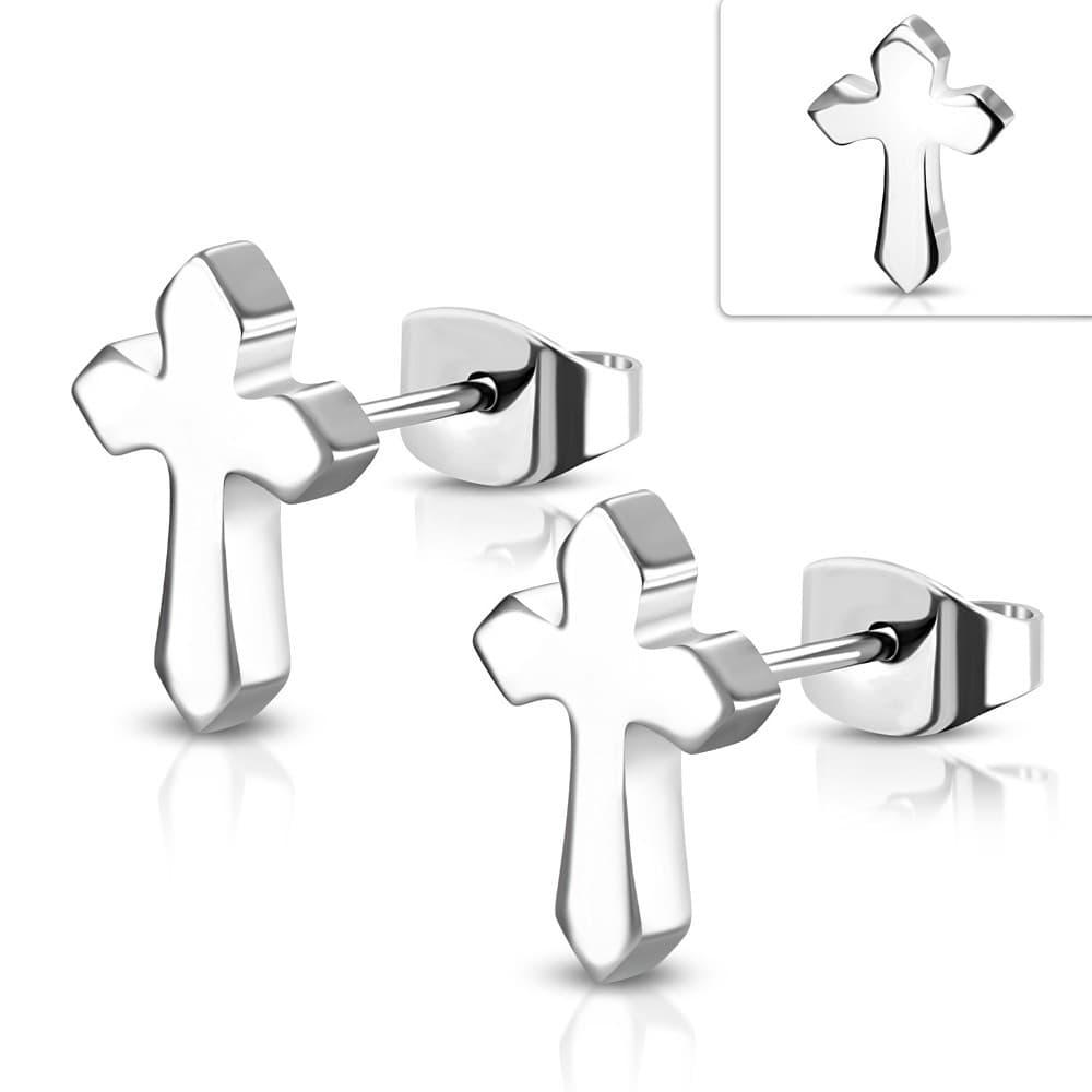 ST Medieval Cross Stud Earrings