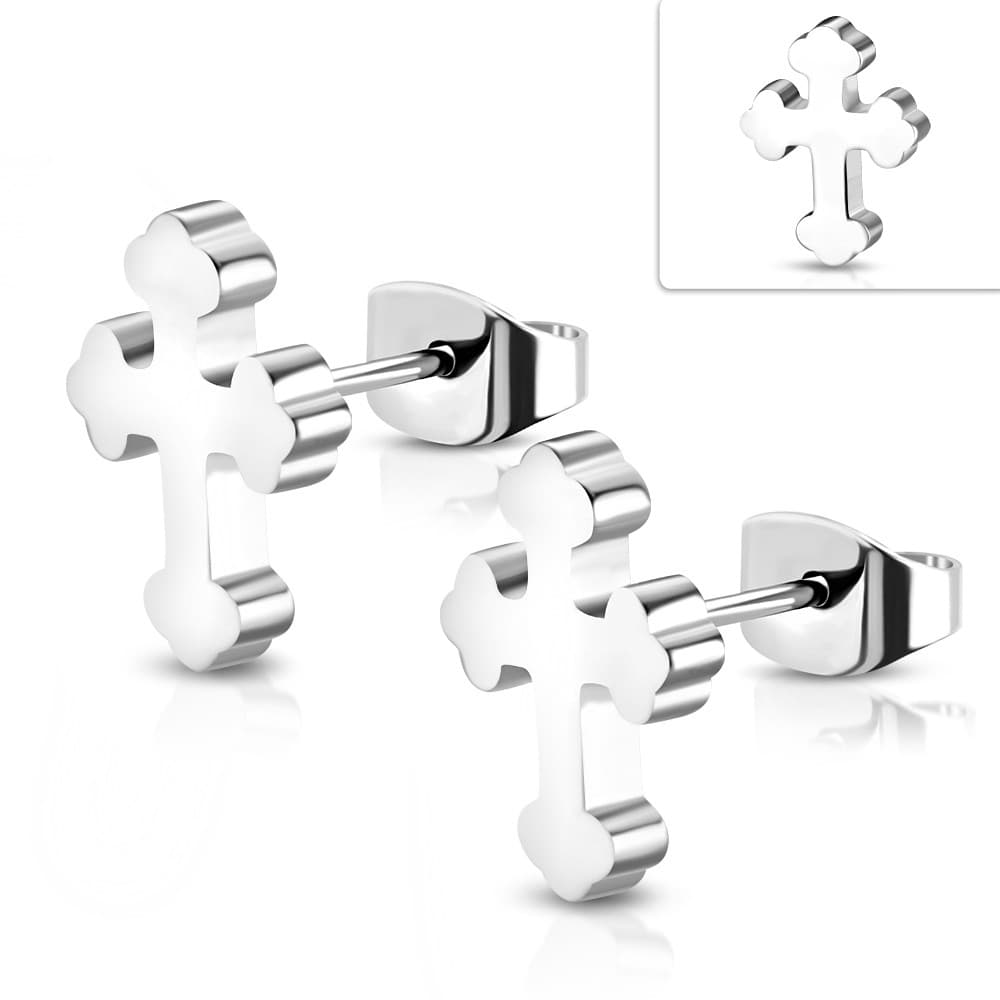 ST Budded Cross Stud Earrings