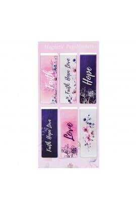 Magnetic Bookmark Floral Watercolor Set Faith Hope Love thumbnail 1