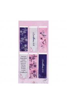 Magnetic Bookmark Floral Watercolor Set Faith Hope Love thumbnail 2