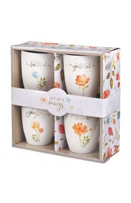 Mug Set 4pc Grateful Floral thumbnail 1