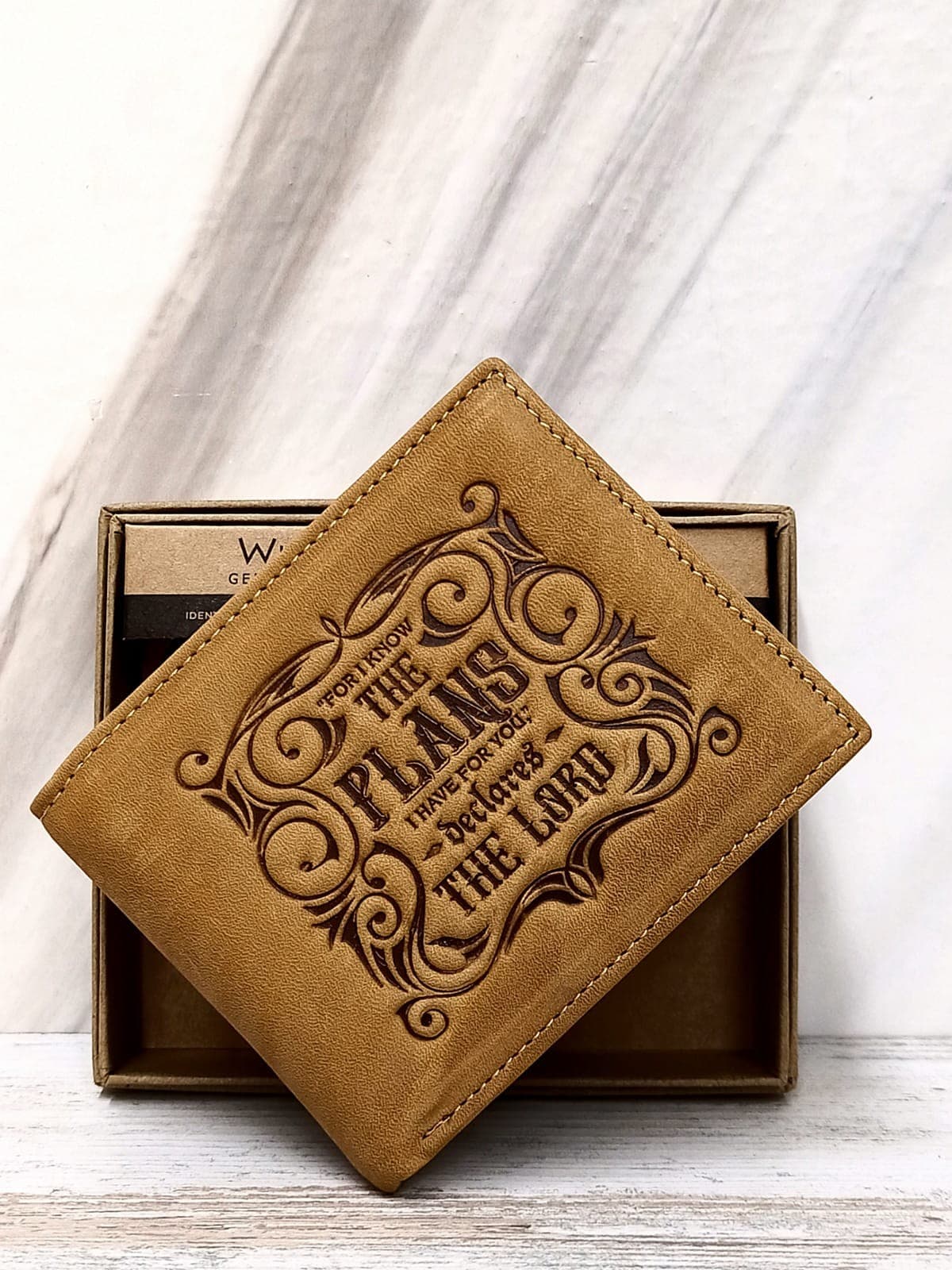 Genuine Leather Wallet I Know the Plans Jer 29:11 - 4