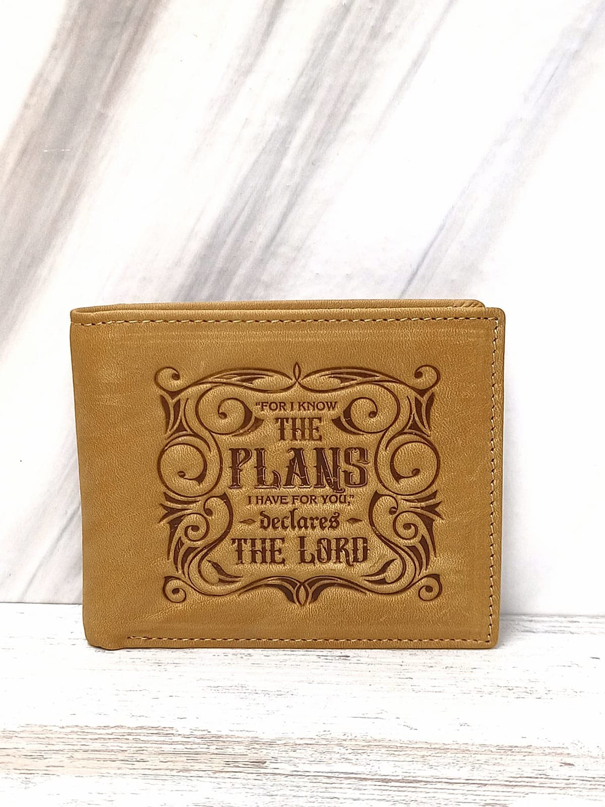 Genuine Leather Wallet I Know the Plans Jer 29:11 - 5