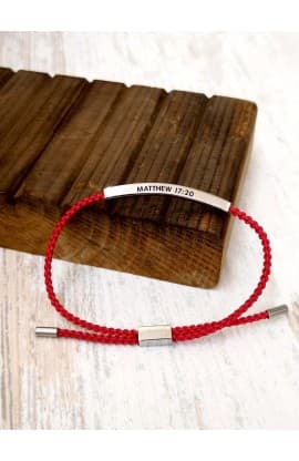 FAITH MOVES BRAIDED ROPE RED BRACELET thumbnail 2