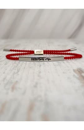 FAITH MOVES BRAIDED ROPE RED BRACELET thumbnail 3