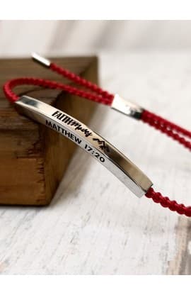 FAITH MOVES BRAIDED ROPE RED BRACELET thumbnail 1