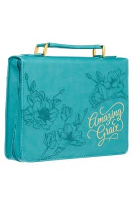 Medium Bible Cover Fashion Teal Amazing Grace thumbnail 4