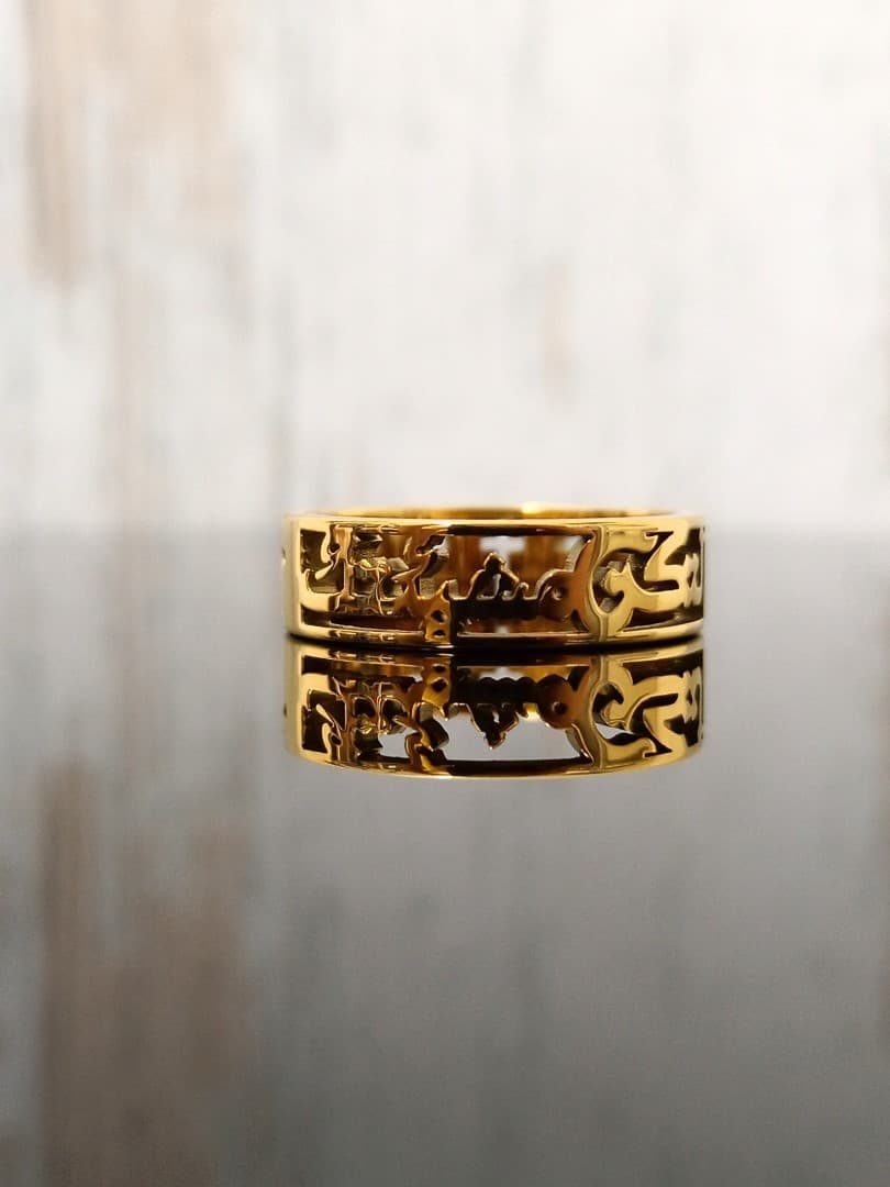 YOUR WILL CROSS RING GOLD PLATED ARABIC لتكن مشيئتك - 3