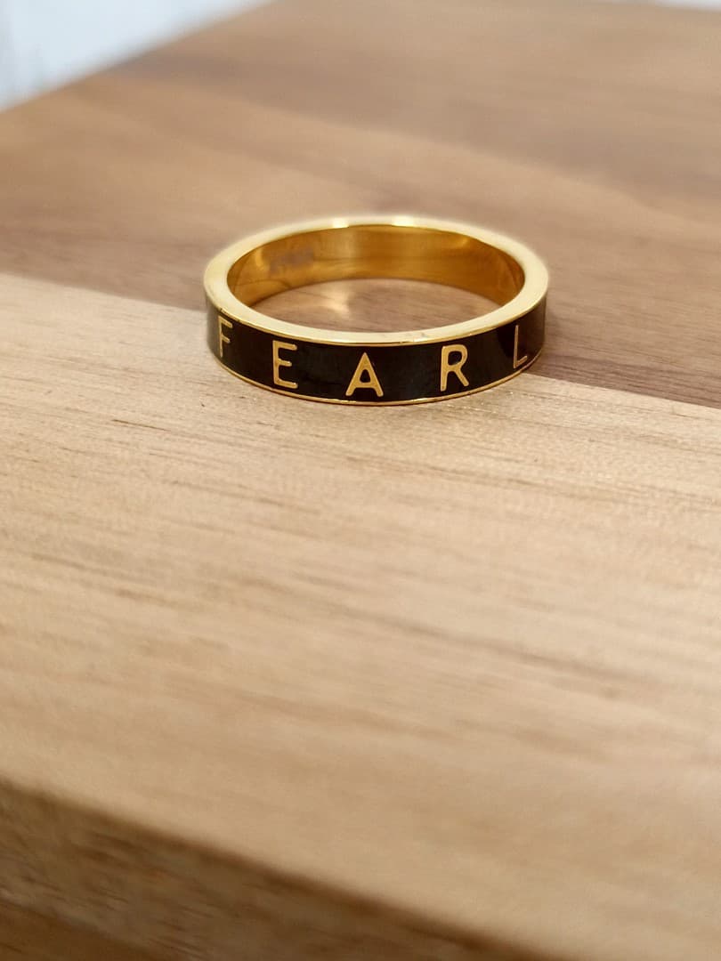 FEARLESS RING BLACK & GOLD PLATED - 2