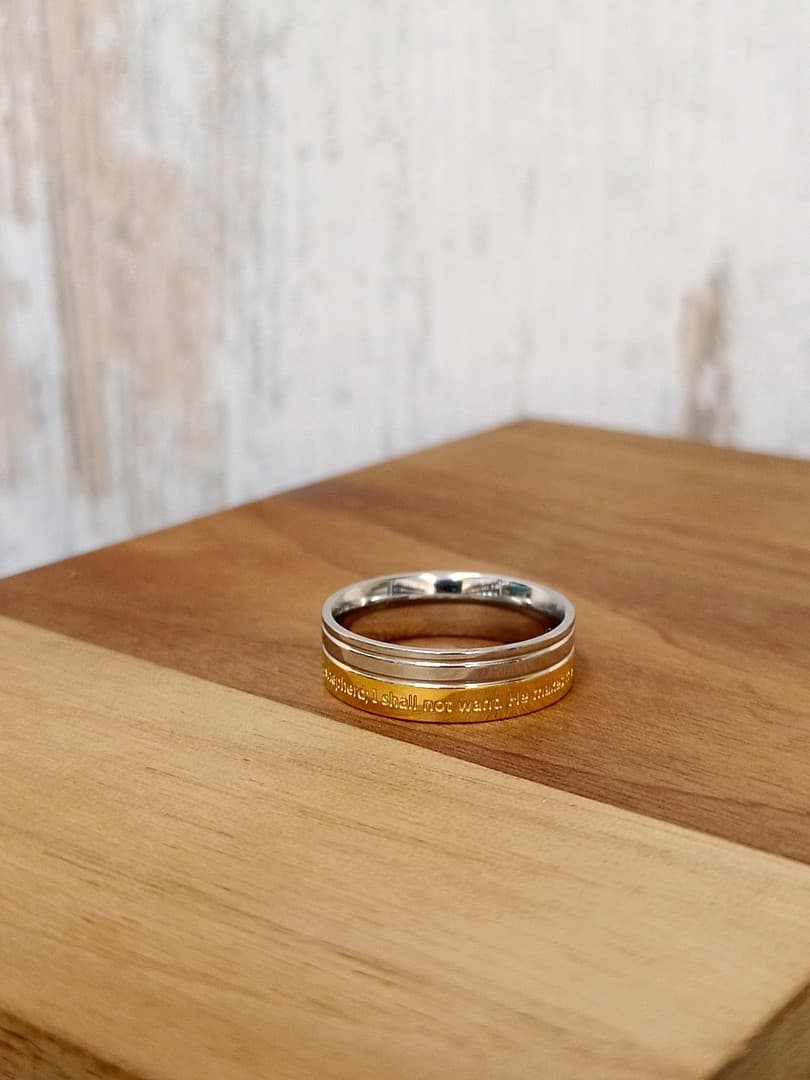 PSALM 23 RING GOLD PLATED - 4