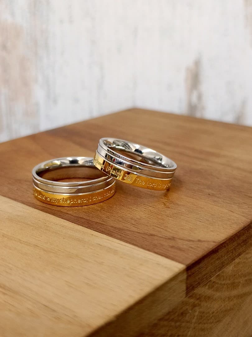 PSALM 23 RING GOLD PLATED - 5