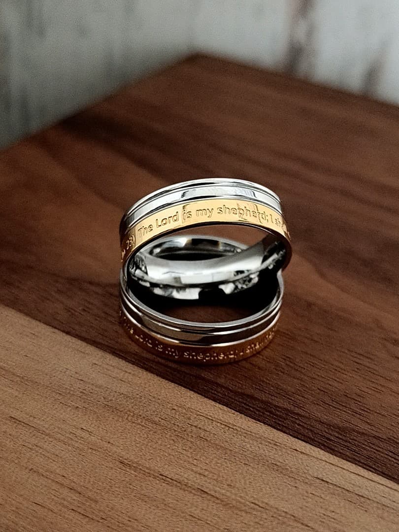 PSALM 23 RING GOLD PLATED - 1