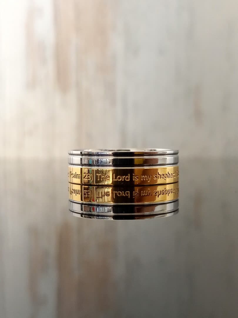 PSALM 23 RING GOLD PLATED - 3