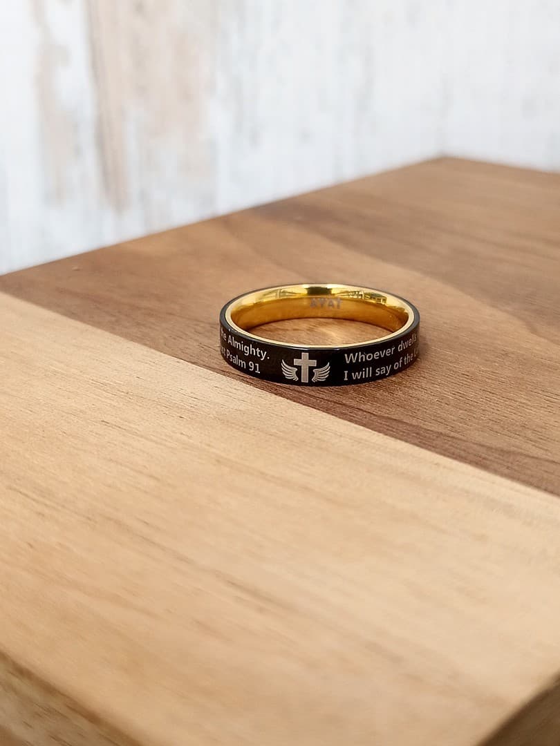PSALM 91 BLACK RING  - 5