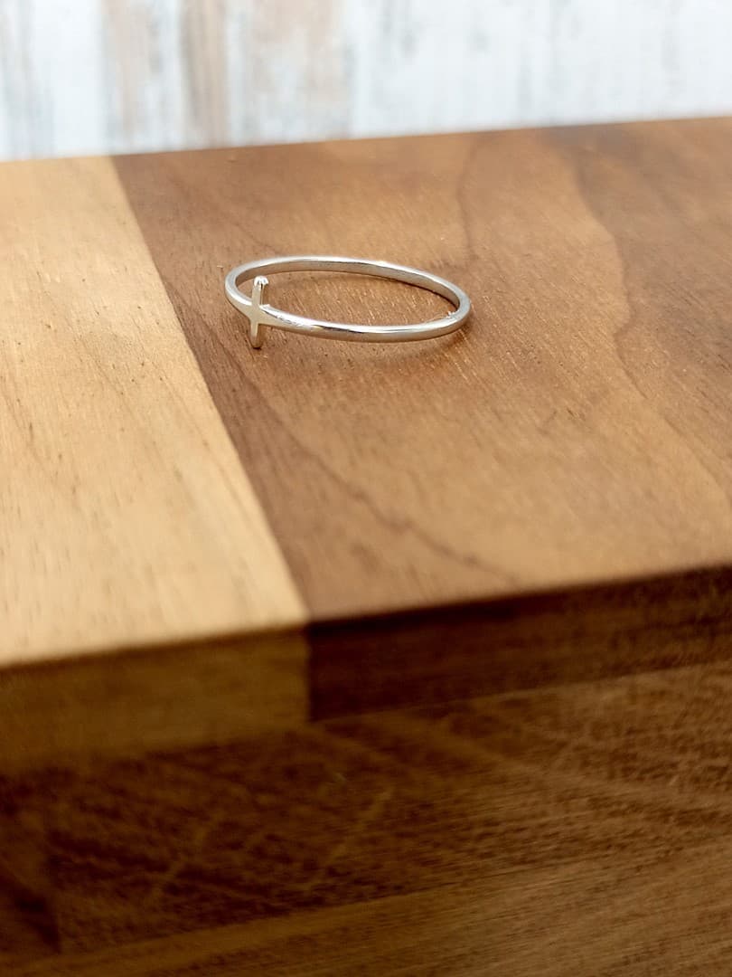 SMALL CROSS THIN RING - 1