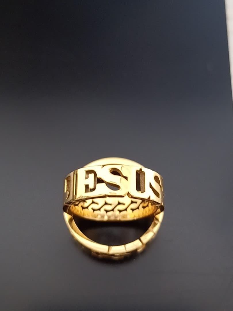 JESUS CROWN RING GOLD PLATED - 1