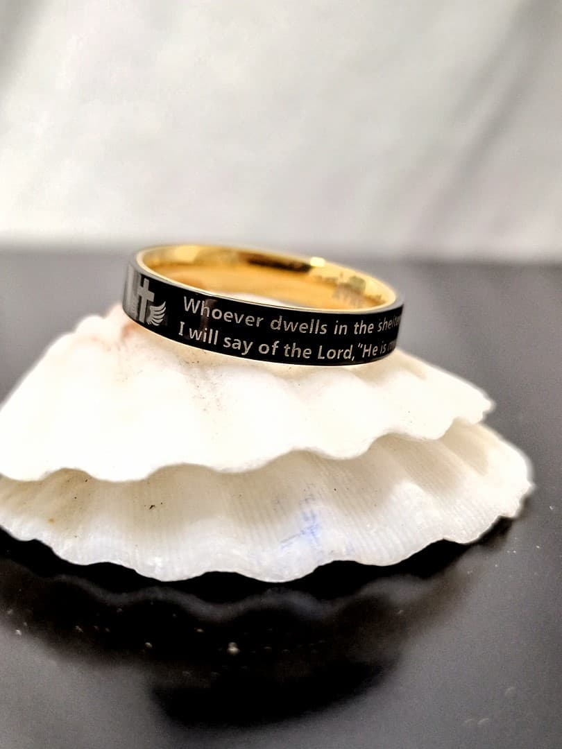 PSALM 91 BLACK RING  - 4