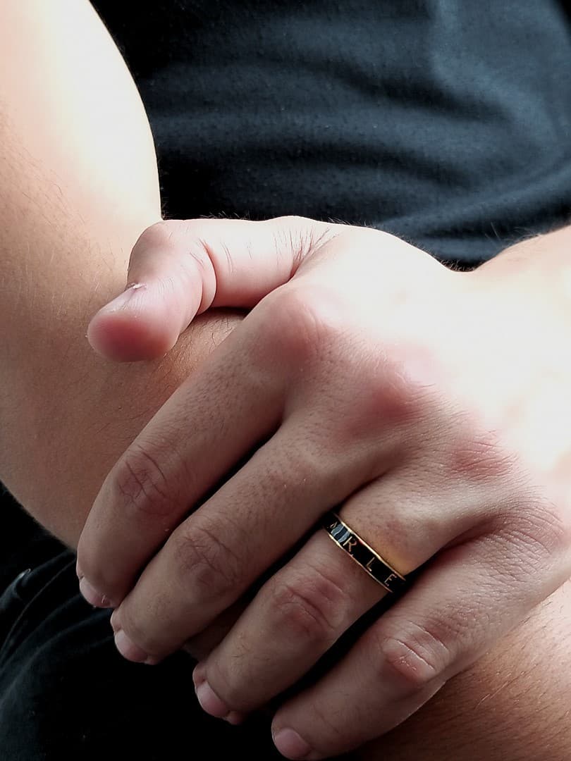FEARLESS RING BLACK & GOLD PLATED - 3