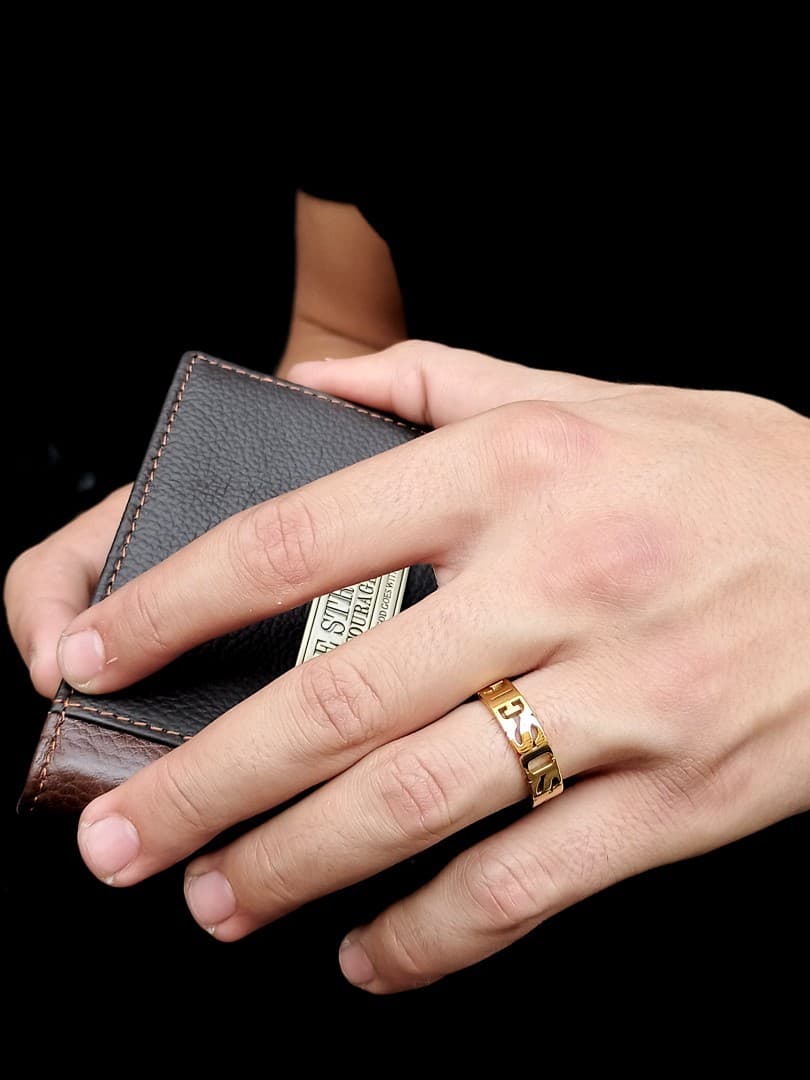 JESUS CROWN RING GOLD PLATED - 4