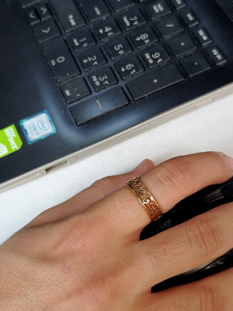YOUR WILL CROSS RING GOLD PLATED ARABIC لتكن مشيئتك - 2