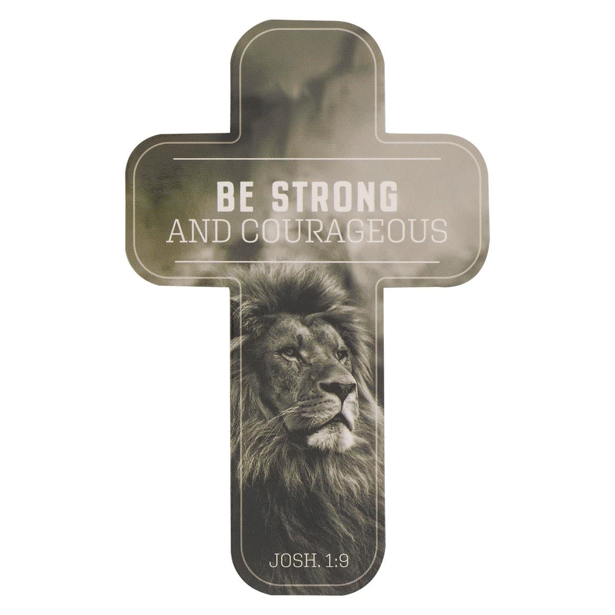 Cross Bookmark Lion Strong & Courageous Josh. 1:9 - 1