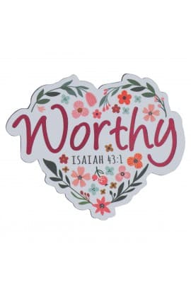 Magnet White Floral Worthy Isa 43:1 thumbnail 1