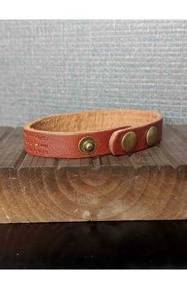 OUR FATHER BROWN GENUINE LEATHER BRACELET thumbnail 4