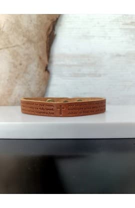 OUR FATHER BROWN GENUINE LEATHER BRACELET thumbnail 1