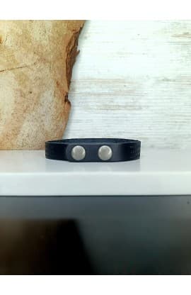 OUR FATHER BLACK GENUINE LEATHER BRACELET thumbnail 2