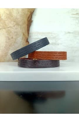OUR FATHER BROWN GENUINE LEATHER BRACELET thumbnail 9