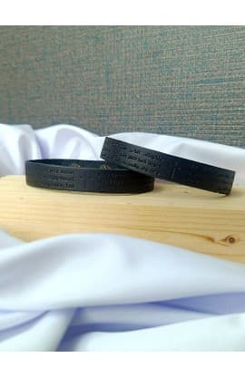 OUR FATHER BLACK GENUINE LEATHER BRACELET thumbnail 4