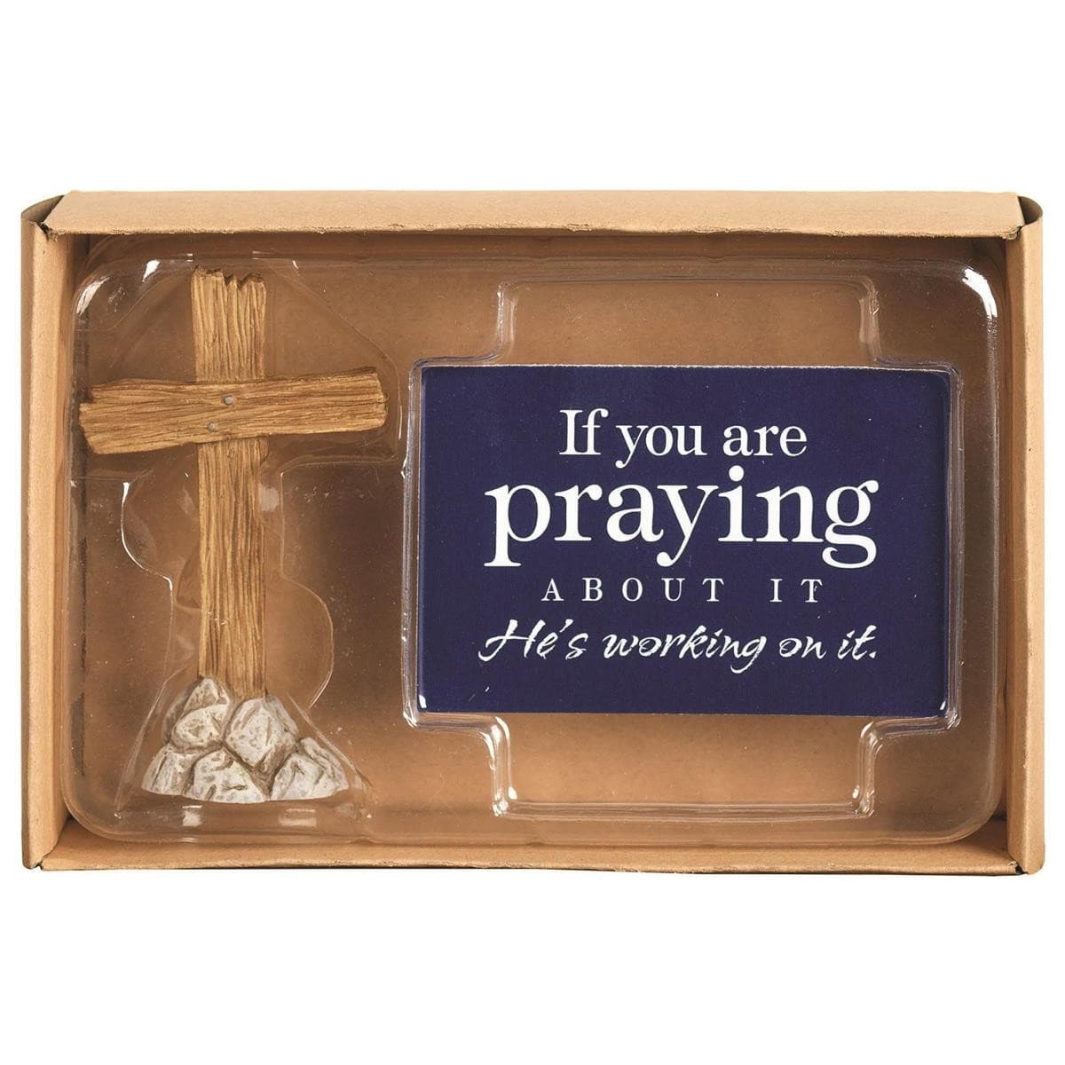 Cross Figurine Card If You Are Praying Resin 3H - 1