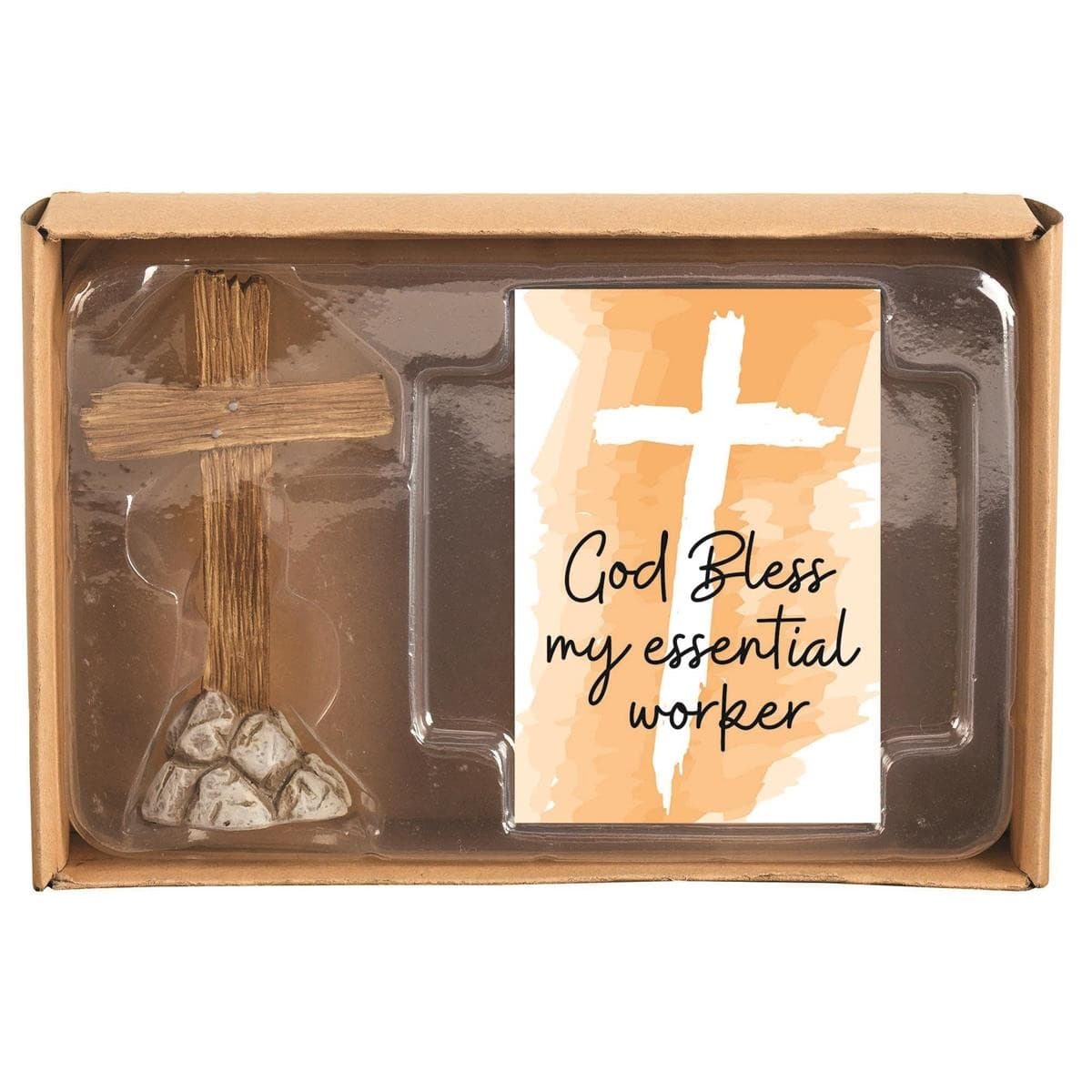 Cross Figurine God Bless My Essential Resin 3 - 1