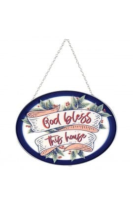 Suncatcher God Bless This House 9In Oval thumbnail 1