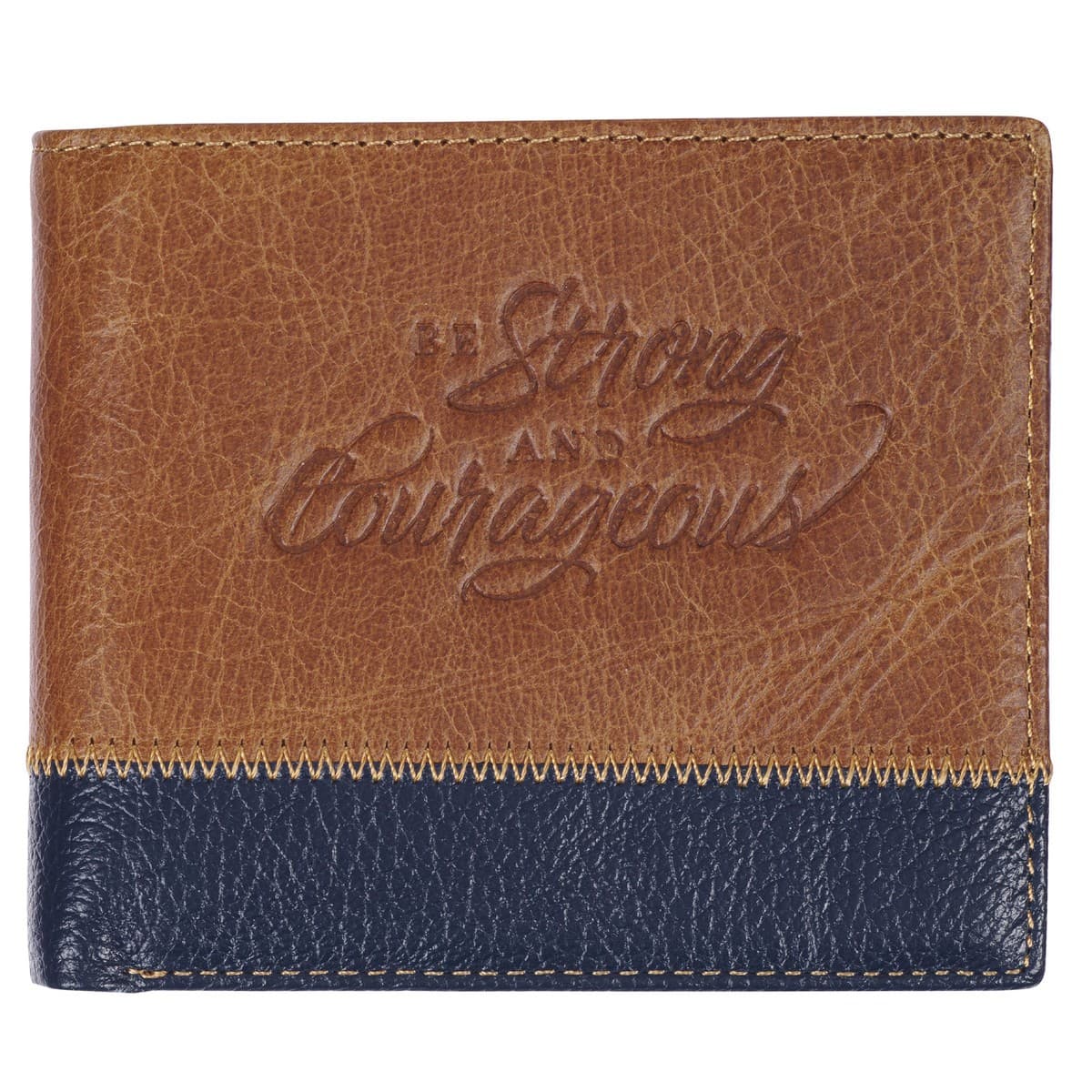 Wallet Leather Two-tone Be Strong & Couragous Josh 1:9 - 1