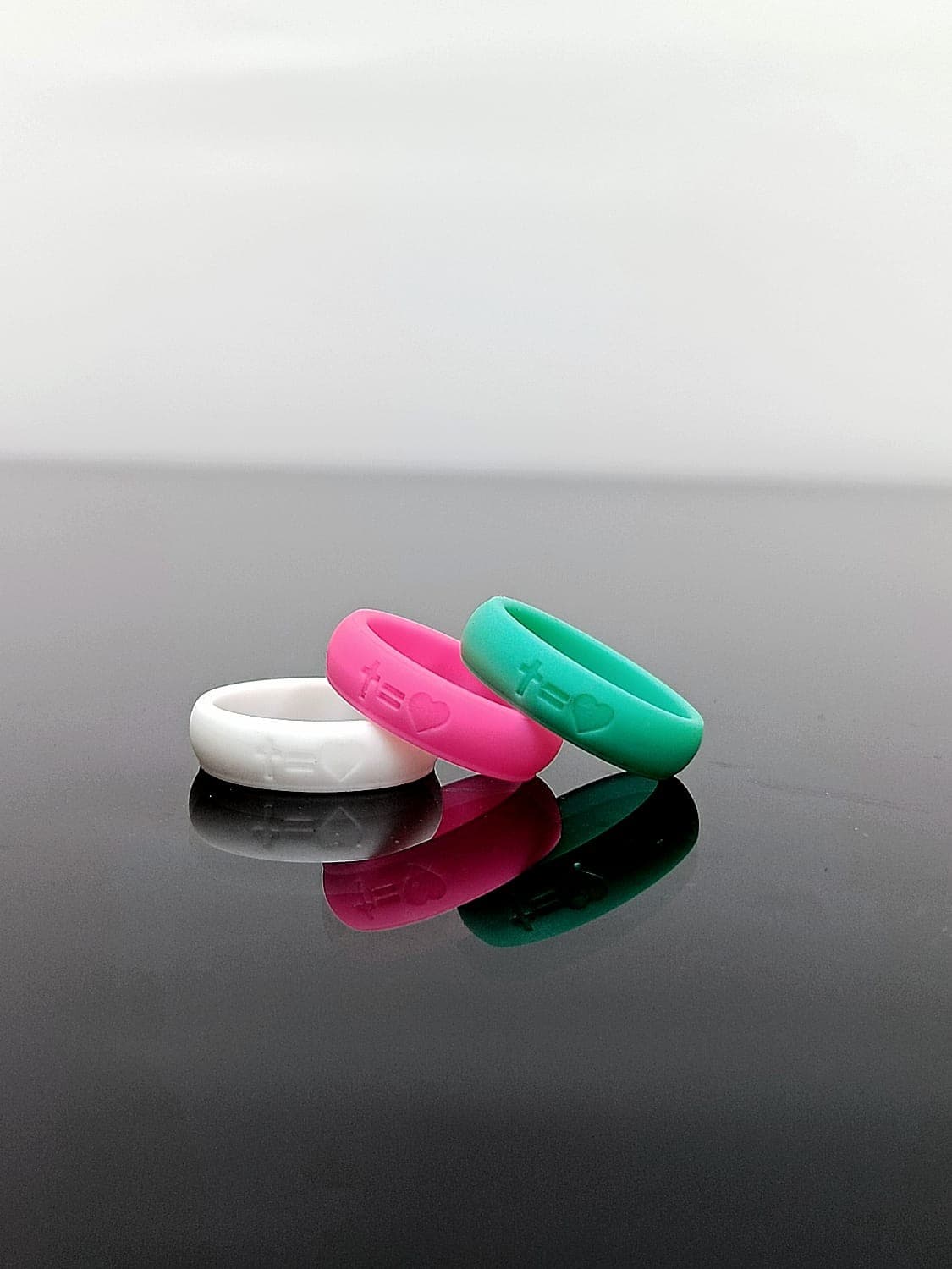 CROSS EQUALS HEART SILICONE RING - 3
