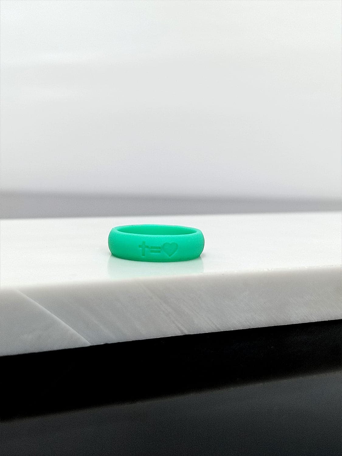 CROSS EQUALS HEART SILICONE RING - 5