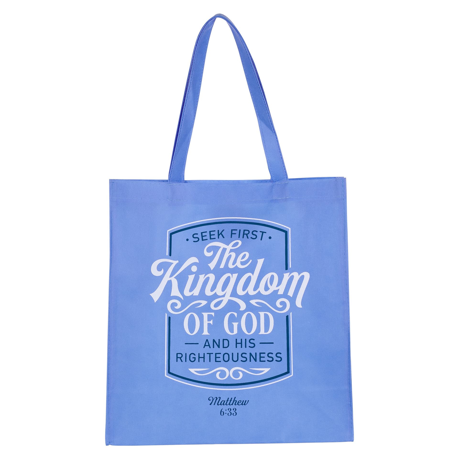 Tote Blue Seek First The Kingdom of God Matt 6:33 - 1