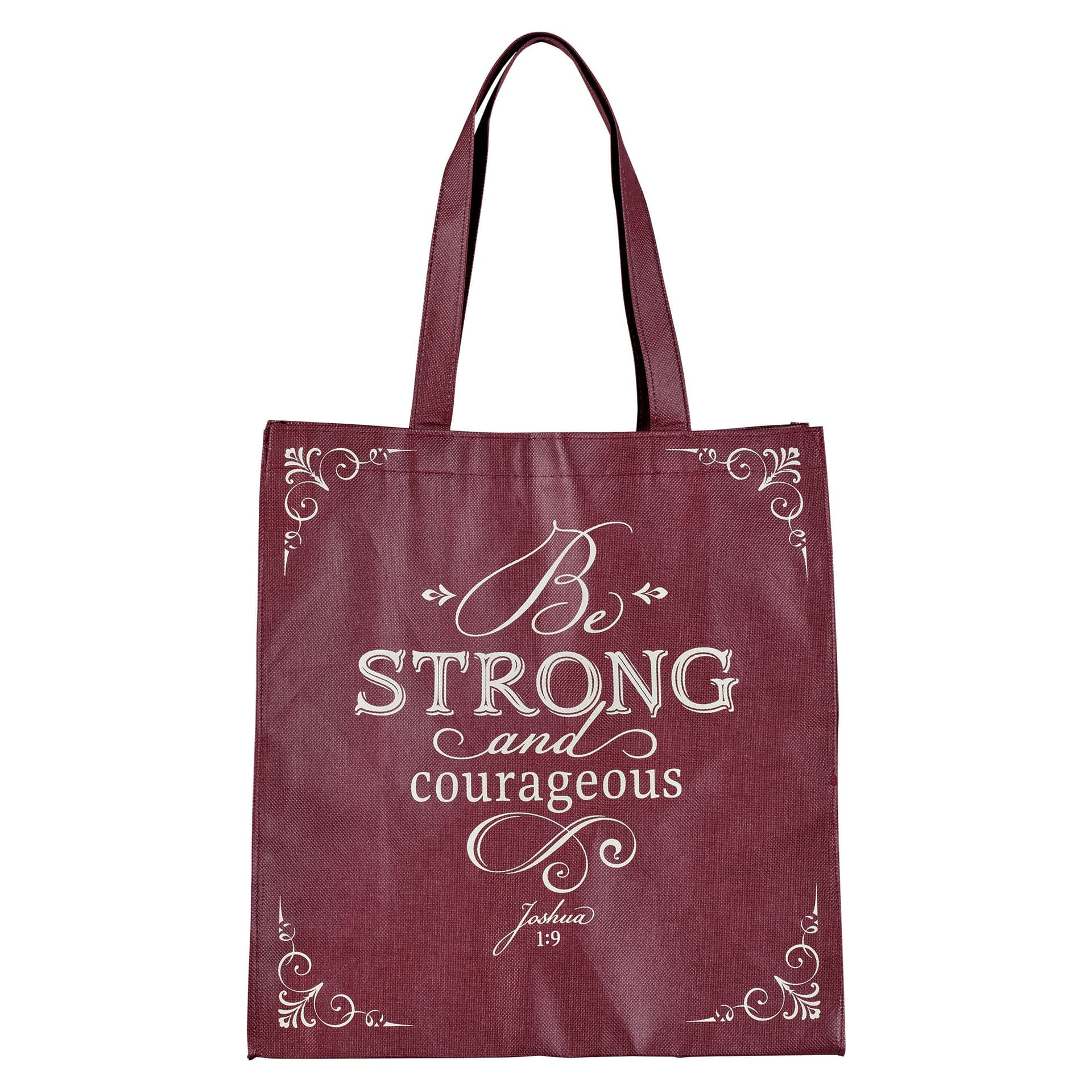 Tote Plum Be Strong and Courageous Josh 1:9 - 2