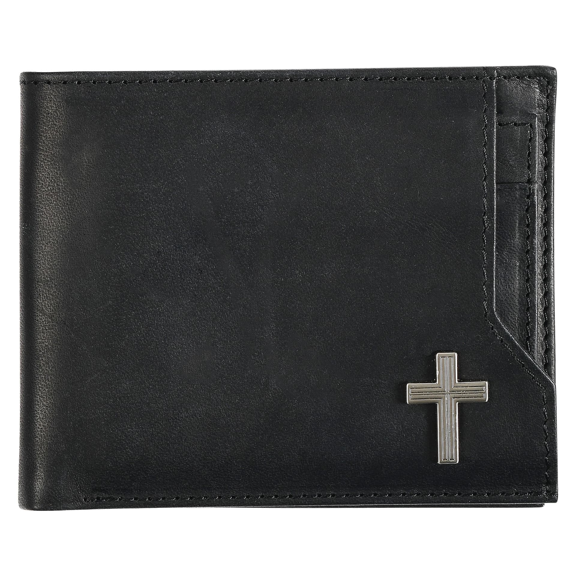 WALLET LEATHER BLACK CROSS BADGE - 1