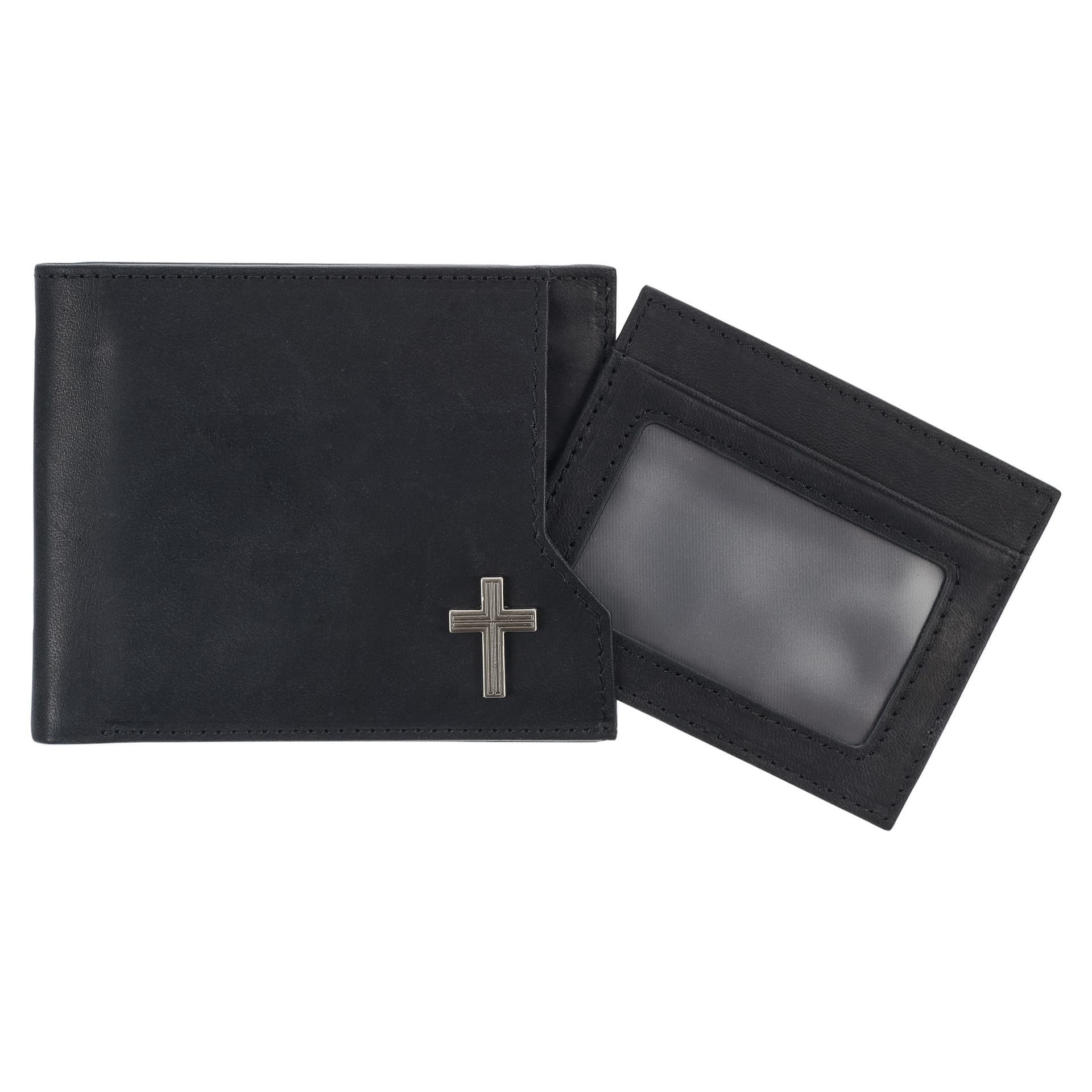 WALLET LEATHER BLACK CROSS BADGE - 4