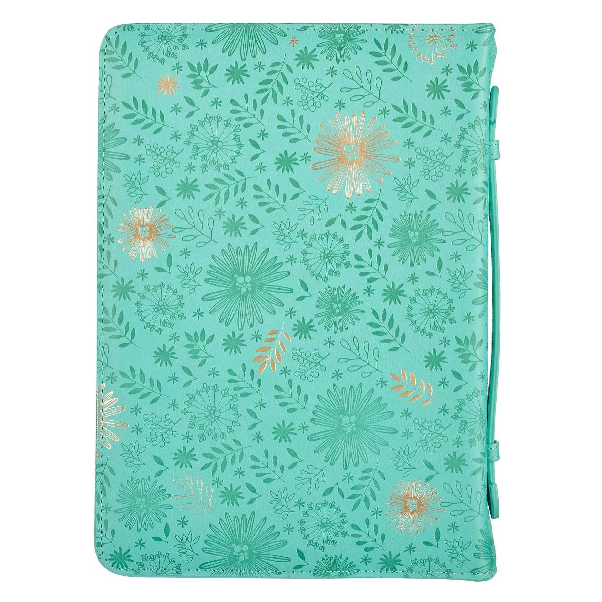 Large Bible Cover Fashion Turquoise Be Still & Know Ps 46:10 - 2