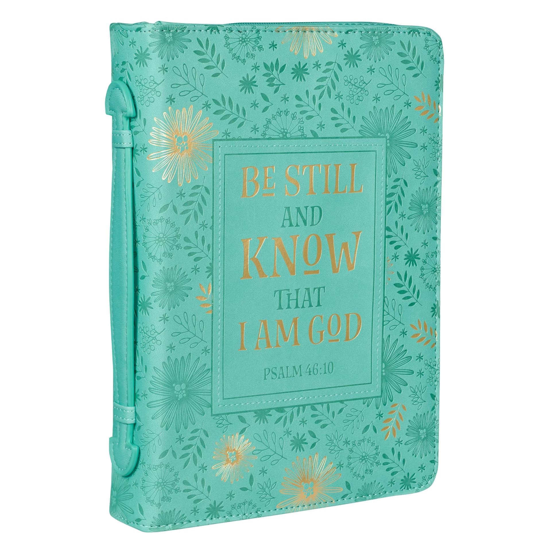 Large Bible Cover Fashion Turquoise Be Still & Know Ps 46:10 - 4